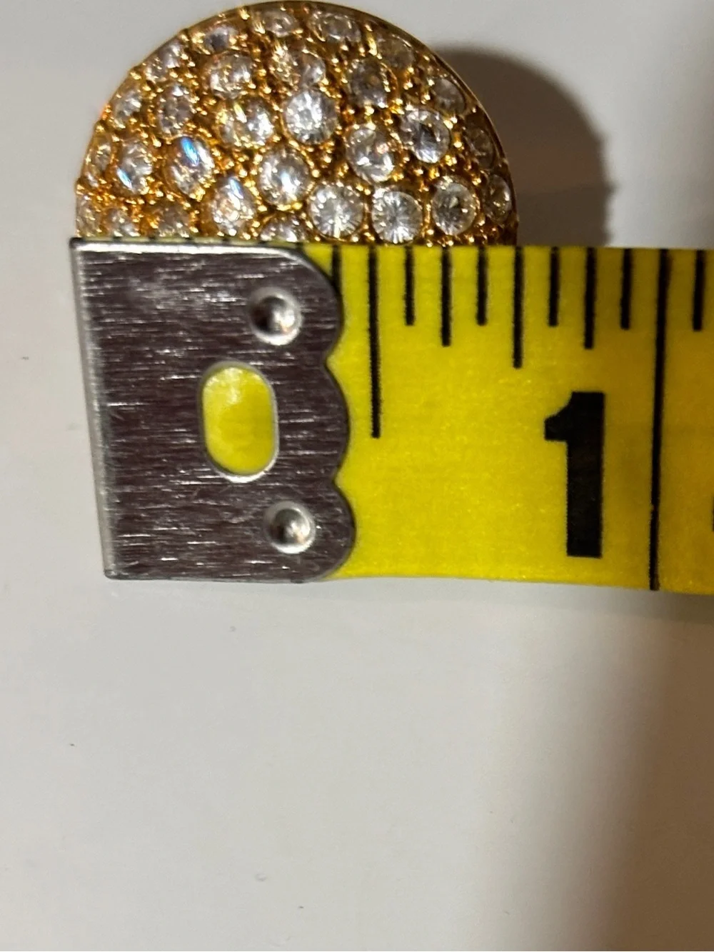 Vintage Roman Gold Tone Crystal Pave Dome Stud Earrings Excellent Condition